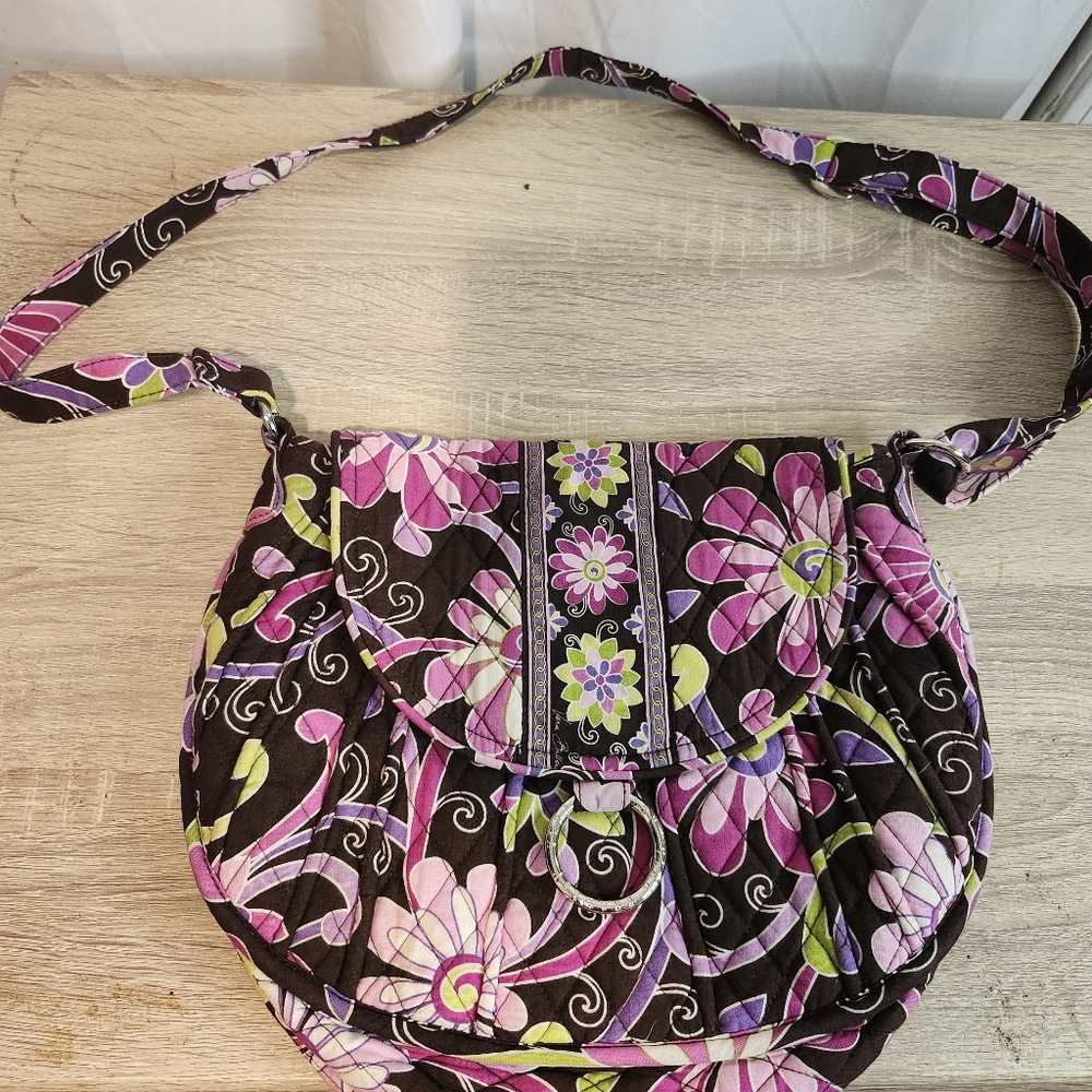 Vera Bradley Medium Floral Quilted Multicolor Retired Shoulder Bag Purse